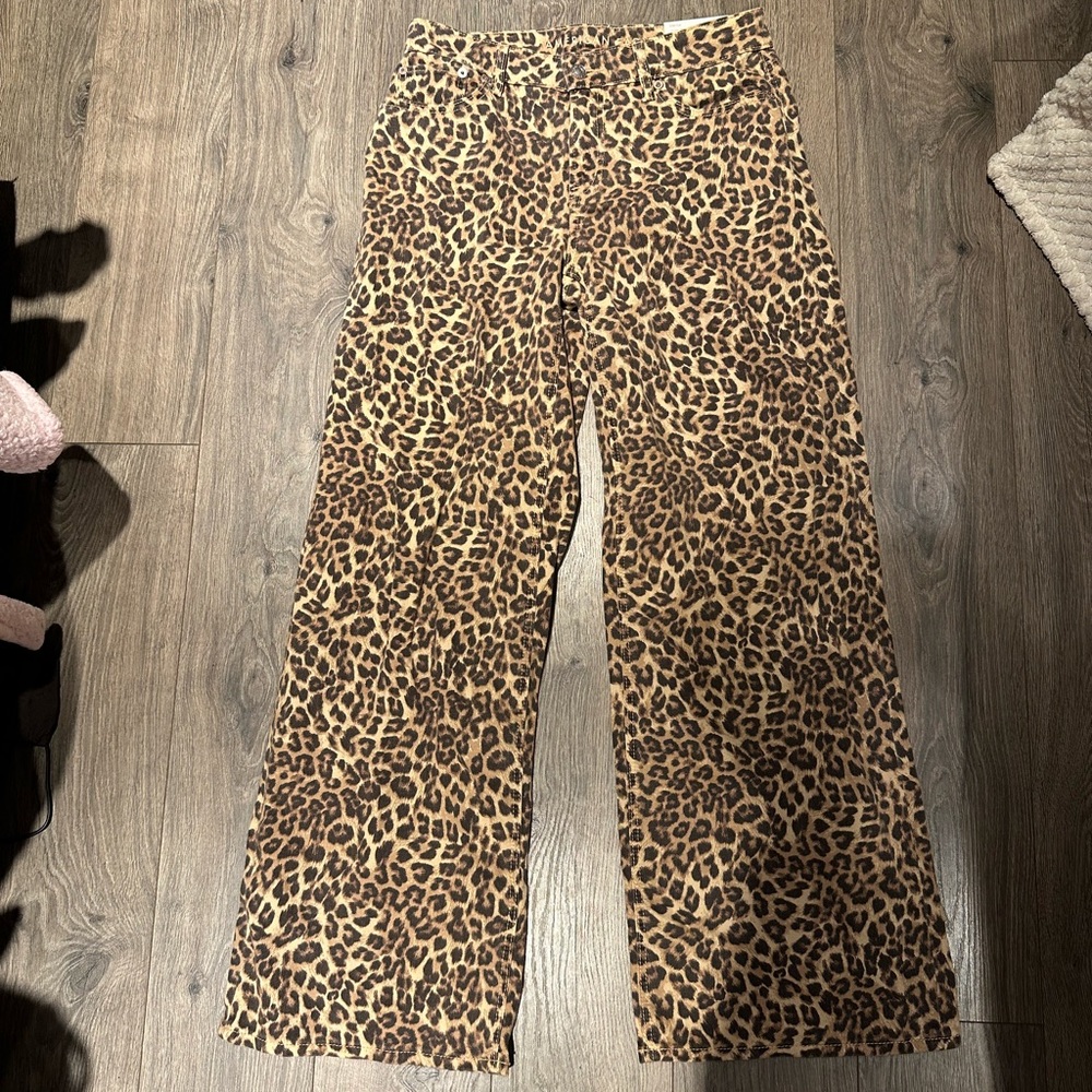 American Eagle Outfitters Leopard Print Flare Jeans